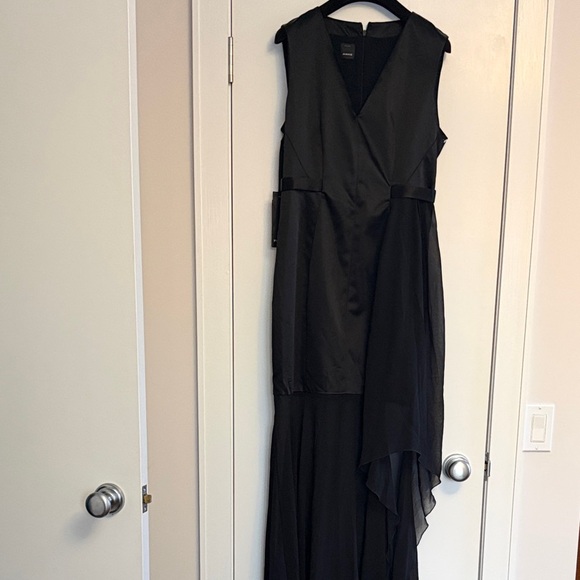 Pinko Dresses & Skirts - Pinko Asymmetrical Black evening maxi Dress size eur 36